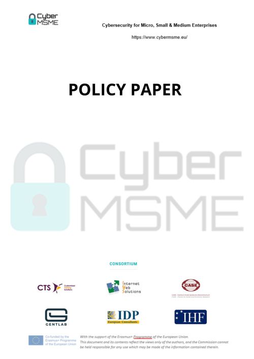 Recomendación política para la preparación cibernética de las pequeñas empresas y microempresas de la UE: Recopilación del resultado final del proyecto CYBER-MSME